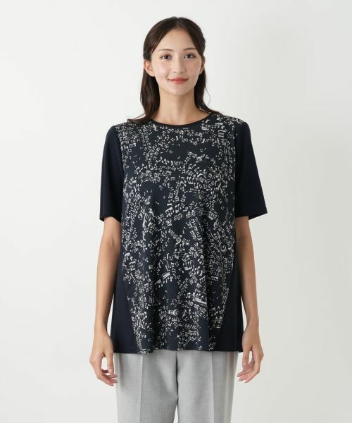 Leilian PLUS HOUSE / レリアンプラスハウス カットソー | プリント切替カットソー【プラス企画】 | 詳細7