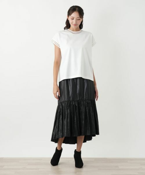 Leilian PLUS HOUSE / レリアンプラスハウス ミニ・ひざ丈スカート | プリーツ切替スカート【プラス企画】 | 詳細1