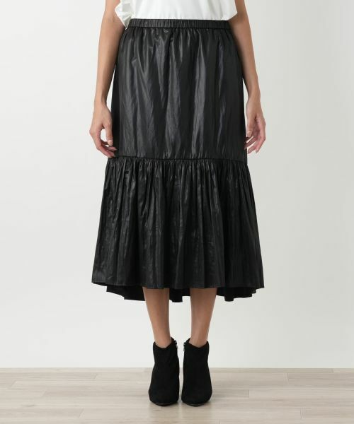 Leilian PLUS HOUSE / レリアンプラスハウス ミニ・ひざ丈スカート | プリーツ切替スカート【プラス企画】 | 詳細4