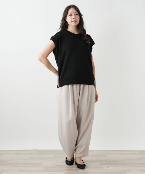 Leilian PLUS HOUSE / レリアンプラスハウス ニット・セーター | ラメフレンチスリーブニット【プラス企画】 | 詳細1