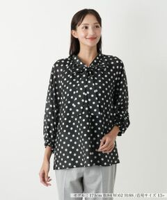 Leilian PLUS HOUSE / レリアンプラスハウス シャツ・ブラウス | ドットボウタイブラウス【プラス企画】