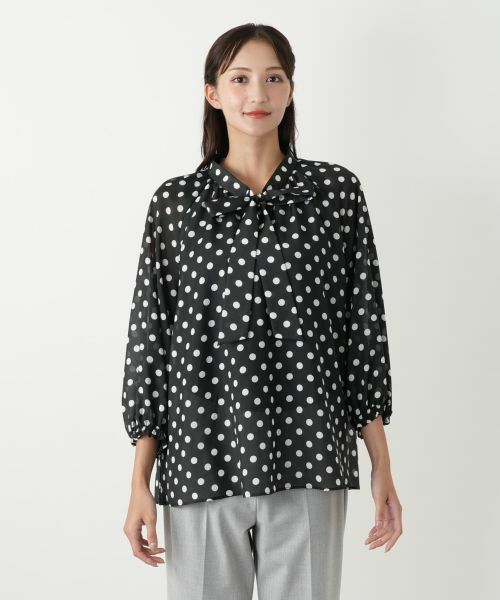 Leilian PLUS HOUSE / レリアンプラスハウス シャツ・ブラウス | ドットボウタイブラウス【プラス企画】 | 詳細4