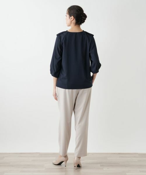 Leilian PLUS HOUSE / レリアンプラスハウス シャツ・ブラウス | プリーツデザイン半袖ブラウス【BOURGE】 | 詳細3