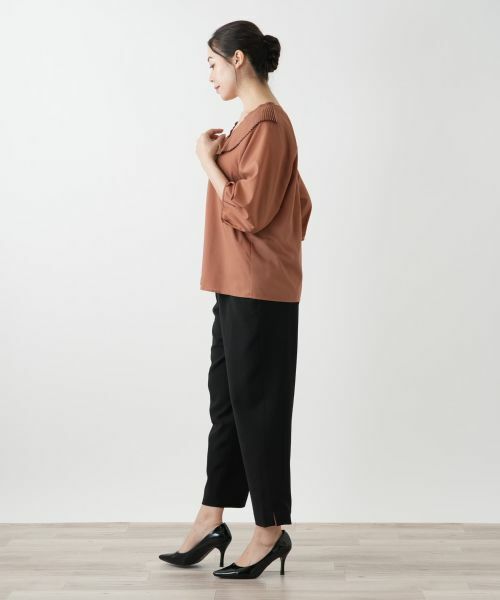 Leilian PLUS HOUSE / レリアンプラスハウス シャツ・ブラウス | プリーツデザイン半袖ブラウス【BOURGE】 | 詳細5