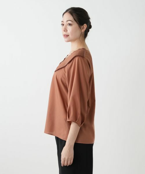Leilian PLUS HOUSE / レリアンプラスハウス シャツ・ブラウス | プリーツデザイン半袖ブラウス【BOURGE】 | 詳細8