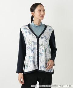 Leilian PLUS HOUSE / レリアンプラスハウス カーディガン・ボレロ | プリント柄カーディガン【Leilian WHITE LABEL】