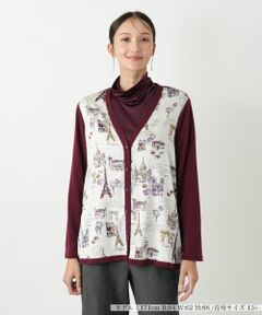 Leilian PLUS HOUSE / レリアンプラスハウス カーディガン・ボレロ | プリント柄カーディガン【Leilian WHITE LABEL】