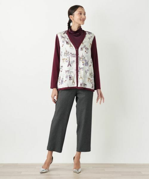 Leilian PLUS HOUSE / レリアンプラスハウス カーディガン・ボレロ | プリント柄カーディガン【Leilian WHITE LABEL】 | 詳細4