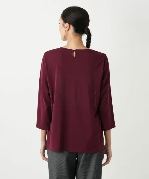 Leilian PLUS HOUSE / レリアンプラスハウス ニット・セーター | プリント切替七分袖ニットプルオーバー【Leilian WHITE LABEL】 | 詳細9