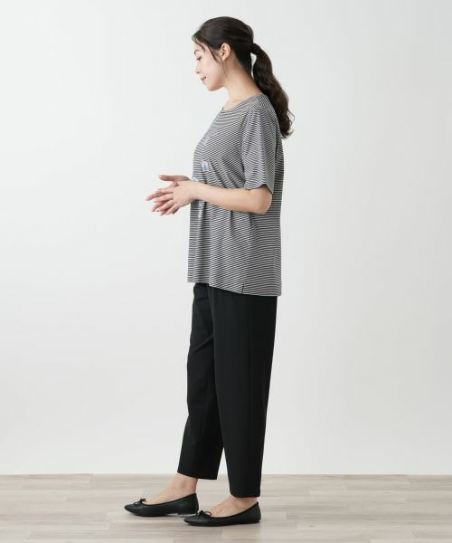 Leilian PLUS HOUSE / レリアンプラスハウス Tシャツ | ボーダー刺繍Tシャツ【Leilian WHITE LABEL】 | 詳細2