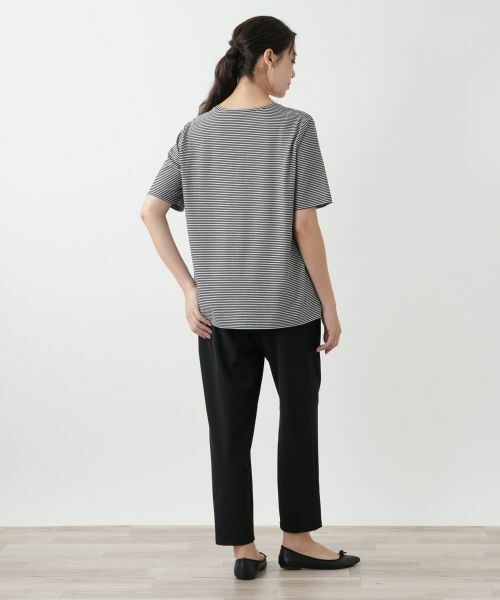 Leilian PLUS HOUSE / レリアンプラスハウス Tシャツ | ボーダー刺繍Tシャツ【Leilian WHITE LABEL】 | 詳細3