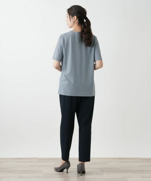 Leilian PLUS HOUSE / レリアンプラスハウス Tシャツ | ボーダー刺繍Tシャツ【Leilian WHITE LABEL】 | 詳細6