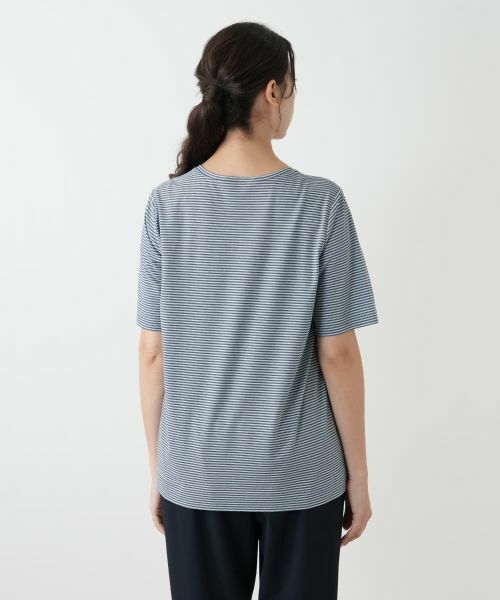 Leilian PLUS HOUSE / レリアンプラスハウス Tシャツ | ボーダー刺繍Tシャツ【Leilian WHITE LABEL】 | 詳細9