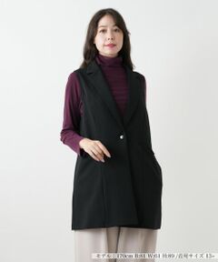 Leilian PLUS HOUSE / レリアンプラスハウス テーラードジャケット | ラペルドロングベスト【プラス企画】