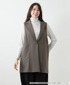 Leilian PLUS HOUSE / レリアンプラスハウス テーラードジャケット | ラペルドロングベスト【プラス企画】