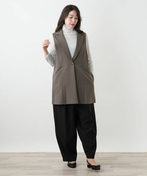Leilian PLUS HOUSE / レリアンプラスハウス テーラードジャケット | ラペルドロングベスト【プラス企画】 | 詳細1