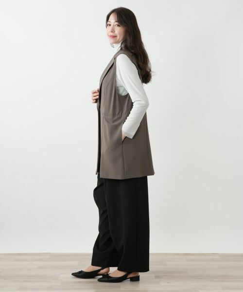 Leilian PLUS HOUSE / レリアンプラスハウス テーラードジャケット | ラペルドロングベスト【プラス企画】 | 詳細2