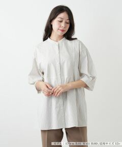 Leilian PLUS HOUSE / レリアンプラスハウス シャツ・ブラウス | バンドカラーブラウス【プラス企画】