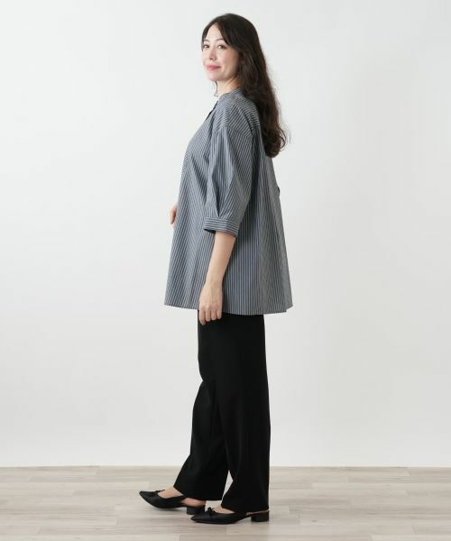 Leilian PLUS HOUSE / レリアンプラスハウス シャツ・ブラウス | バンドカラーブラウス【プラス企画】 | 詳細2