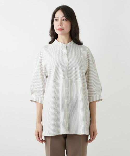 Leilian PLUS HOUSE / レリアンプラスハウス シャツ・ブラウス | バンドカラーブラウス【プラス企画】 | 詳細7