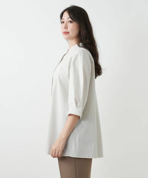 Leilian PLUS HOUSE / レリアンプラスハウス シャツ・ブラウス | バンドカラーブラウス【プラス企画】 | 詳細8