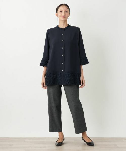 Leilian PLUS HOUSE / レリアンプラスハウス シャツ・ブラウス | スタンドカラー羽織ブラウス【プラス企画】 | 詳細4