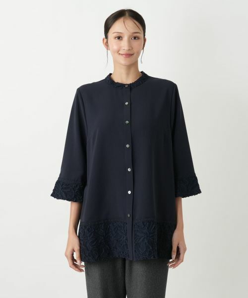 Leilian PLUS HOUSE / レリアンプラスハウス シャツ・ブラウス | スタンドカラー羽織ブラウス【プラス企画】 | 詳細7