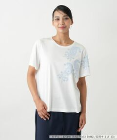 Leilian PLUS HOUSE / レリアンプラスハウス Tシャツ | ペイズリー刺繍カットソー【ROCHAS Premiere】