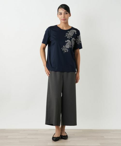 Leilian PLUS HOUSE / レリアンプラスハウス Tシャツ | ペイズリー刺繍カットソー【ROCHAS Premiere】 | 詳細4