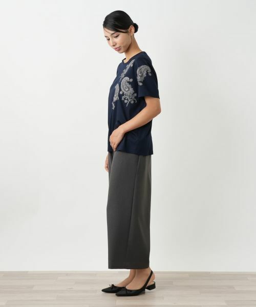 Leilian PLUS HOUSE / レリアンプラスハウス Tシャツ | ペイズリー刺繍カットソー【ROCHAS Premiere】 | 詳細5