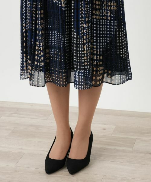 Leilian PLUS HOUSE / レリアンプラスハウス ドレス | ドットプリーツワンピース【ROCHAS Premiere】 | 詳細12