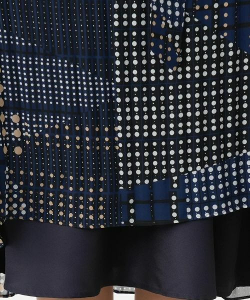 Leilian PLUS HOUSE / レリアンプラスハウス ドレス | ドットプリーツワンピース【ROCHAS Premiere】 | 詳細13