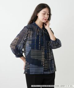 Leilian PLUS HOUSE / レリアンプラスハウス シャツ・ブラウス | ボウタイドットブラウス【ROCHAS Premiere】