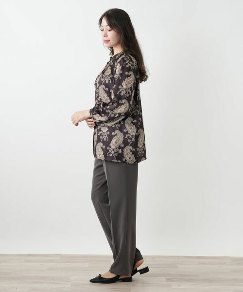 Leilian PLUS HOUSE / レリアンプラスハウス シャツ・ブラウス | ペイズリー柄バンドカラーブラウス【ROCHAS Premiere】 | 詳細2