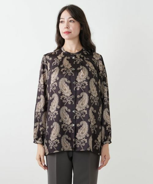 Leilian PLUS HOUSE / レリアンプラスハウス シャツ・ブラウス | ペイズリー柄バンドカラーブラウス【ROCHAS Premiere】 | 詳細4
