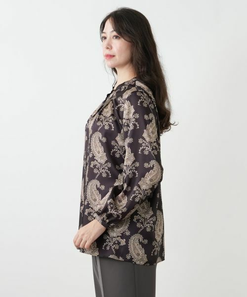 Leilian PLUS HOUSE / レリアンプラスハウス シャツ・ブラウス | ペイズリー柄バンドカラーブラウス【ROCHAS Premiere】 | 詳細5