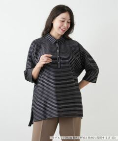 Leilian PLUS HOUSE / レリアンプラスハウス シャツ・ブラウス | ストライプブラウス【ROCHAS Premiere】