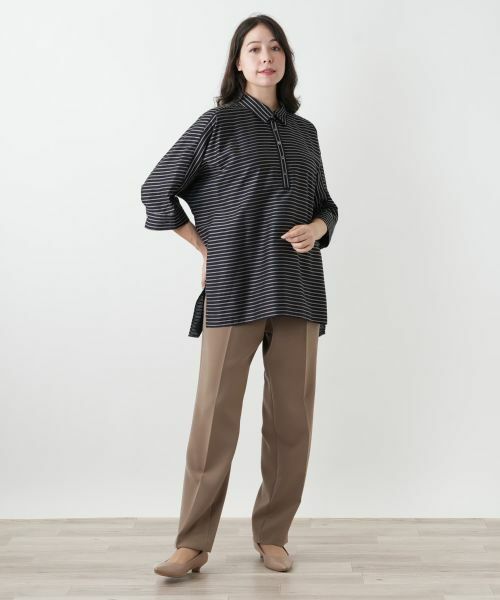 Leilian PLUS HOUSE / レリアンプラスハウス シャツ・ブラウス | ストライプブラウス【ROCHAS Premiere】 | 詳細1