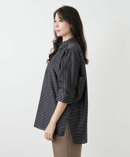 Leilian PLUS HOUSE / レリアンプラスハウス シャツ・ブラウス | ストライプブラウス【ROCHAS Premiere】 | 詳細5