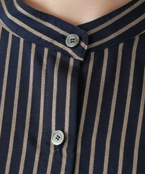 Leilian PLUS HOUSE / レリアンプラスハウス シャツ・ブラウス | ストライプバンドカラーブラウス【ROCHAS Premiere】 | 詳細11