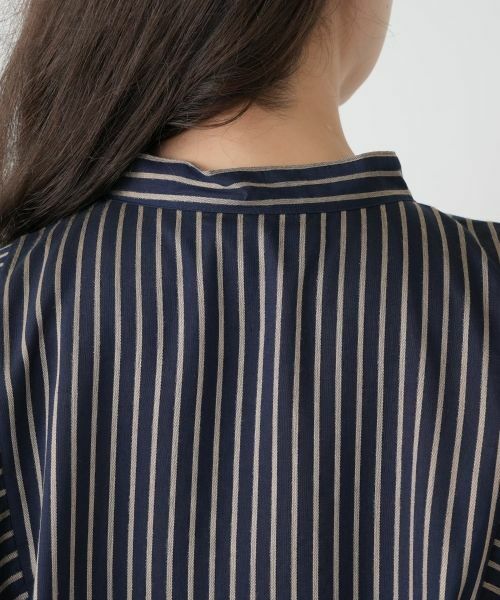 Leilian PLUS HOUSE / レリアンプラスハウス シャツ・ブラウス | ストライプバンドカラーブラウス【ROCHAS Premiere】 | 詳細8