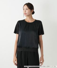 Leilian PLUS HOUSE / レリアンプラスハウス ニット・セーター | 異素材切替ラメニット【BOURGE】