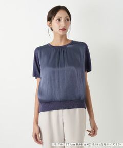 Leilian PLUS HOUSE / レリアンプラスハウス ニット・セーター | 異素材切替ラメニット【BOURGE】