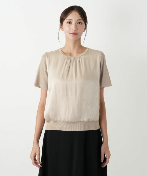 Leilian PLUS HOUSE / レリアンプラスハウス ニット・セーター | 異素材切替ラメニット【BOURGE】 | 詳細10