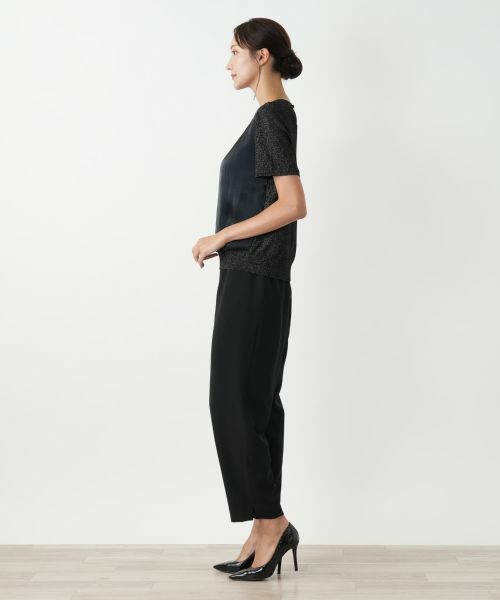 Leilian PLUS HOUSE / レリアンプラスハウス ニット・セーター | 異素材切替ラメニット【BOURGE】 | 詳細2