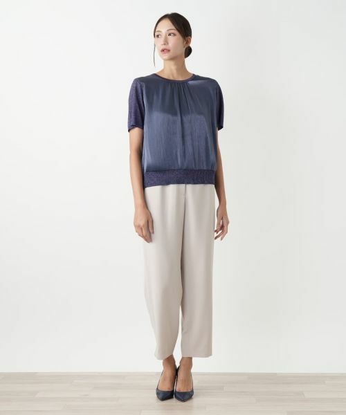 Leilian PLUS HOUSE / レリアンプラスハウス ニット・セーター | 異素材切替ラメニット【BOURGE】 | 詳細4