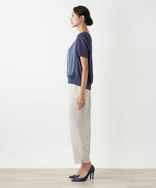 Leilian PLUS HOUSE / レリアンプラスハウス ニット・セーター | 異素材切替ラメニット【BOURGE】 | 詳細5