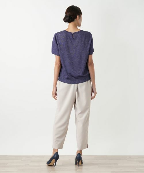 Leilian PLUS HOUSE / レリアンプラスハウス ニット・セーター | 異素材切替ラメニット【BOURGE】 | 詳細6