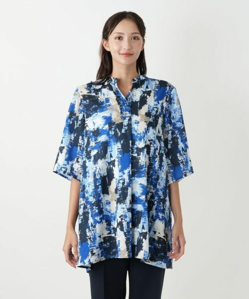 Leilian PLUS HOUSE / レリアンプラスハウス シャツ・ブラウス | ペイント柄チュニックブラウス【プラス企画】 | 詳細4