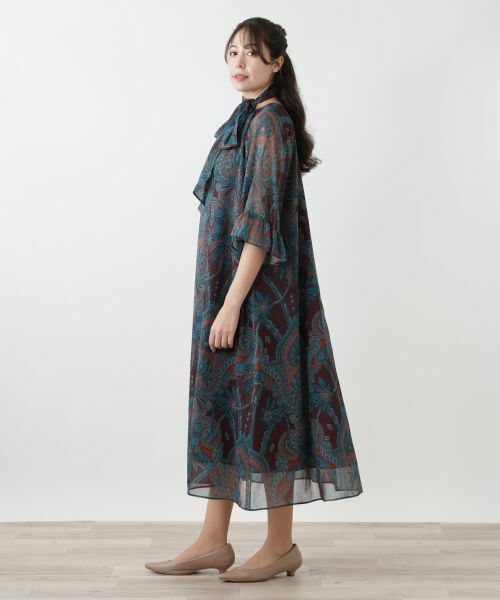 Leilian PLUS HOUSE / レリアンプラスハウス ドレス | 【店舗人気】ペイズリー柄フレアワンピース【BOURGE】 | 詳細2